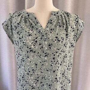 41 Hawthorn Morey Cap Sleeve Split Neck Printed Blouse